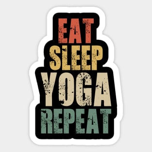 eat sleep yoga repeat funny yoga retro vintage Sticker